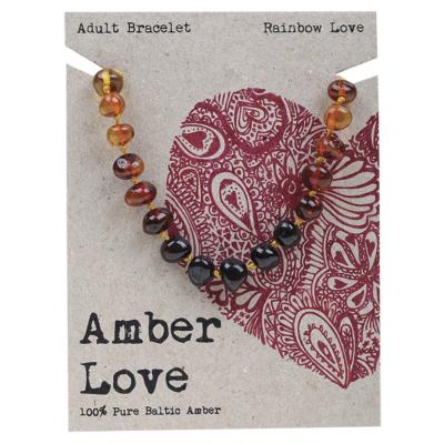 Adult's Bracelet 100% Baltic Amber Rainbow 20cm