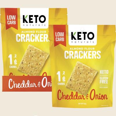 Almond Flour Crackers Cheddar & Onion 8x64g Almond Flour Crackers Cheddar & Onion 8x64g