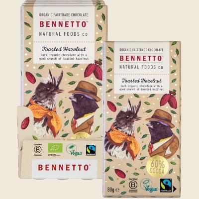 Organic Dark Chocolate Toasted Hazelnut 12x80g