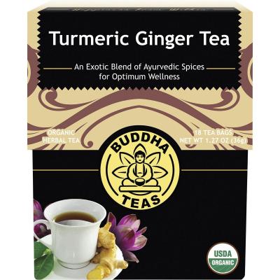 Organic Herbal Tea Bags Turmeric Ginger Tea 18pk
