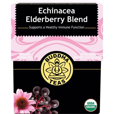 Organic Herbal Tea Bags Echinacea Elderberry Blend 18pk