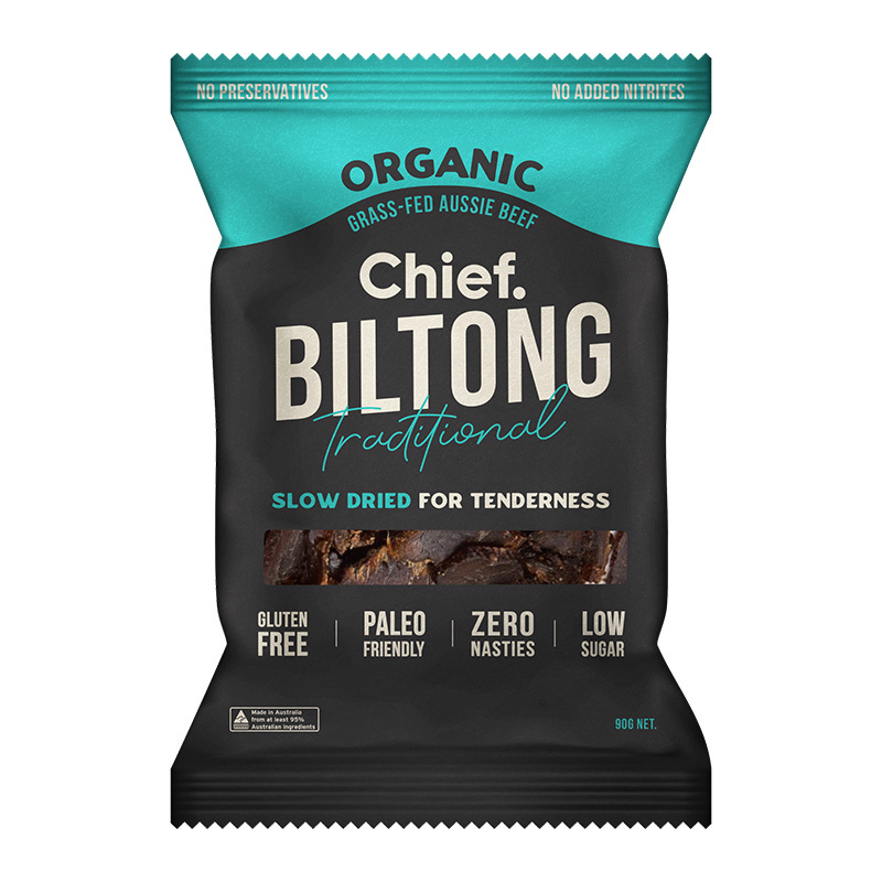 Chief Nutrition Grass Fed Biltong - Traditional Beef 6x90g