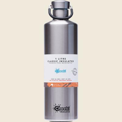 Stainless Steel Bottle Insulated Silver 1L
