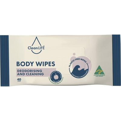 Body Plastic Free Wipes Deodorising and Cleaning 40pk