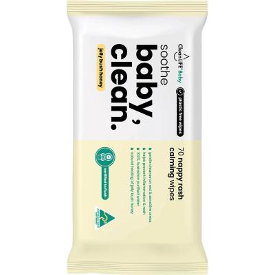 Baby Clean Soothe Flushable Plastic Free Wipes 70pk