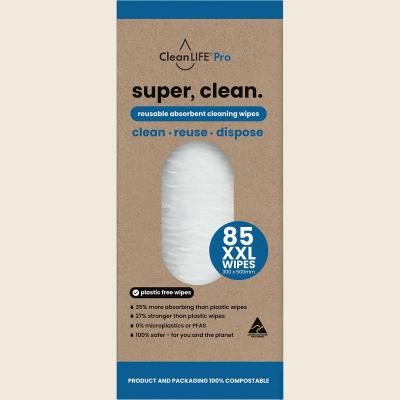 Super Clean Reusable Absorbent Cleaning Wipes 85pk
