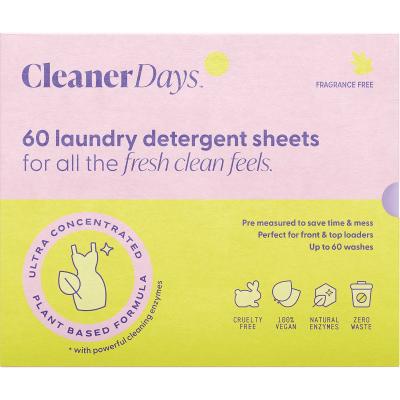 Laundry Detergent Sheets Fragrance Free 60pcs