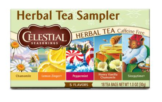 Celestial Tea Herbal Tea Sampler 6 x 18 Tea Bags