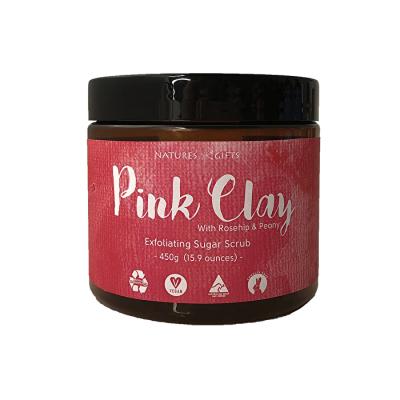 Clover Fields Natures Gifts Essentials Pink Clay with Rosehip & Peony Exfoliating Sugar Scrub 450g Clover Fields Natures Gifts Essentials Pink Clay with Rosehip & Peony Exfoliating Sugar Scrub 450g