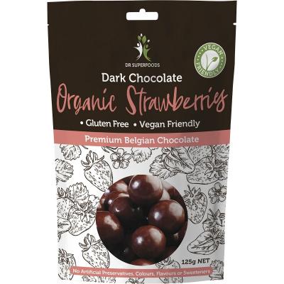 Strawberries Organic Dark Chocolate 125g