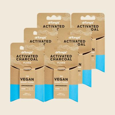 Smart Vegan Dental Floss Activated Charcoal Lemongrass 6x27m