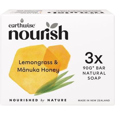 Natural Soap Bar Lemongrass & Manuka Honey 3pk