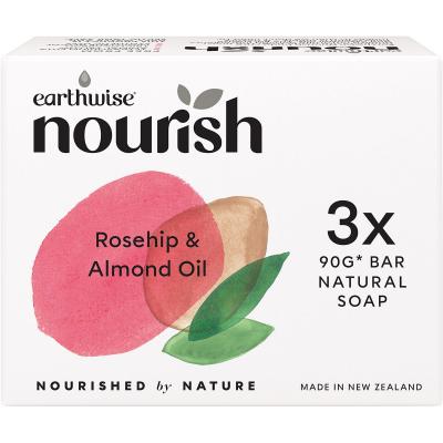 Natural Soap Bar Rosehip & Almond Oil 3pk