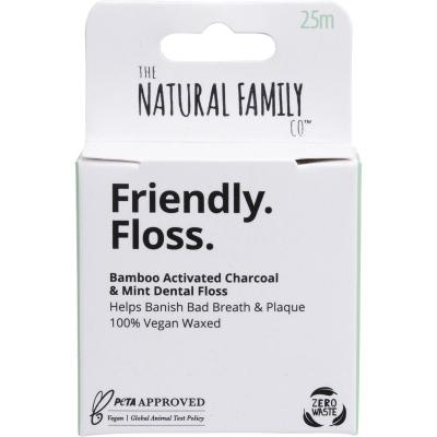 Friendly Floss Dental Floss Activated Charcoal Mint 8x25m