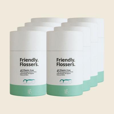 Friendly Flossers Bio Dental Picks Natural Mint 8x45pcs
