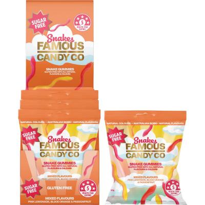 Sugar Free Candy Snake Gummies Mixed Flavours 10x50g