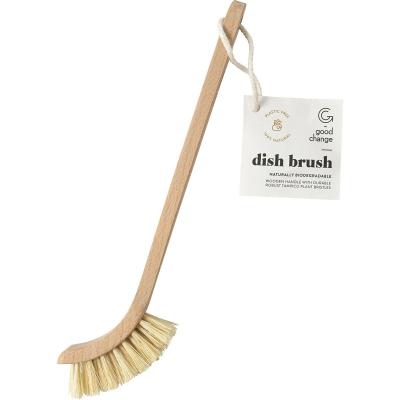 Dish Brush Wooden Handle, Plant Bristles