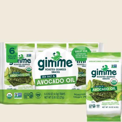 Roasted Seaweed Snacks Sea Salt & Avocado Oil 6x4.5g