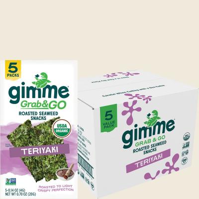 Roasted Seaweed Snacks Grab & Go Teriyaki 6x20g