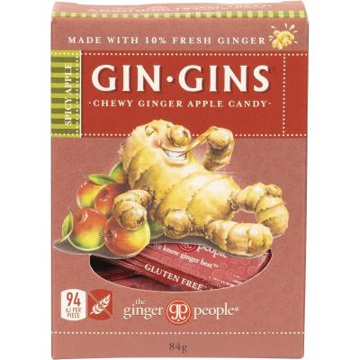 Gin Gins Ginger Candy Chewy Spicy Apple 12x84g