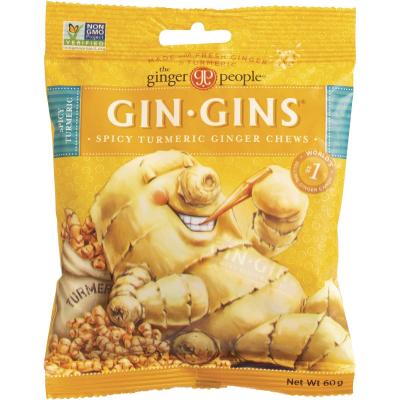Gin Gins Ginger Candy Bag Chewy Spicy Turmeric 12x60g