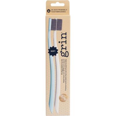 Biodegradable Toothbrush Soft Mint & Ivory Twin Pack 8x2pk