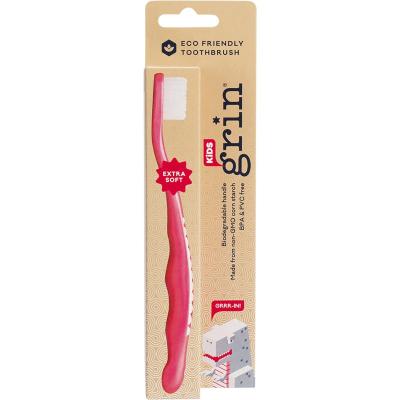 Biodegradable Toothbrush Kids Extra Soft Pink x8