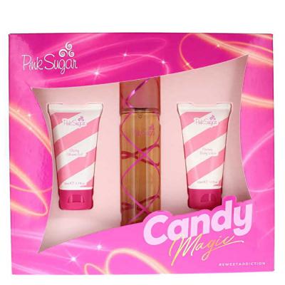 Aquolina Pink Sugar Glowing Pink 3pc Set - Eau De Toilette & Body Lotion & Shower Gel 50ml
