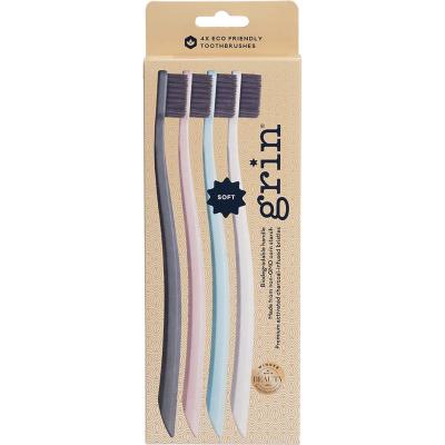 Biodegradable Toothbrush Soft Mint-Ivory-Navy-Pink 8x4pk