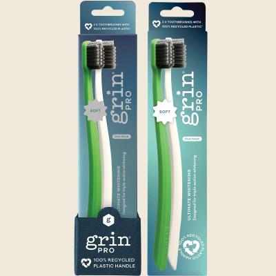 Pro Ultimate Whitening Toothbrush Soft White, Green 8x2pk