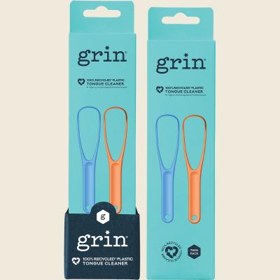 100% Recycled Plastic Tongue Cleaner Orange, Blue 8x2pk