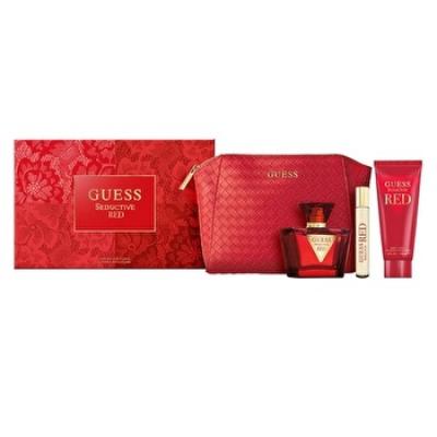 Guess Guess Seductive Red For Women - 4 Pc Gift Set 75ml/2.5oz Eau De Toilette Spray 15ml/0.5oz Eau De Toilette Spray 100ml/3.4oz Body Lotion Pouch 75ml/2.5oz