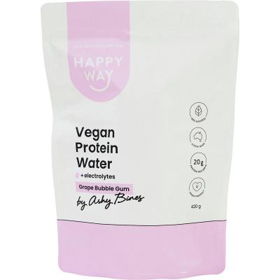 Ashy Bines Vegan Protein Water Grape Bubble Gum 420g