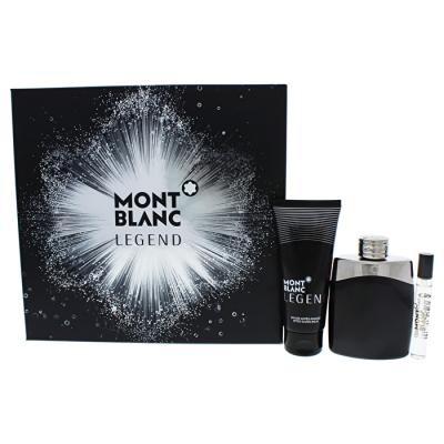 Mont Blanc Legend Man 3pc Set - Eau De Toilette & All Over Shower Gel & Travel Spray 7.5ml 100ml