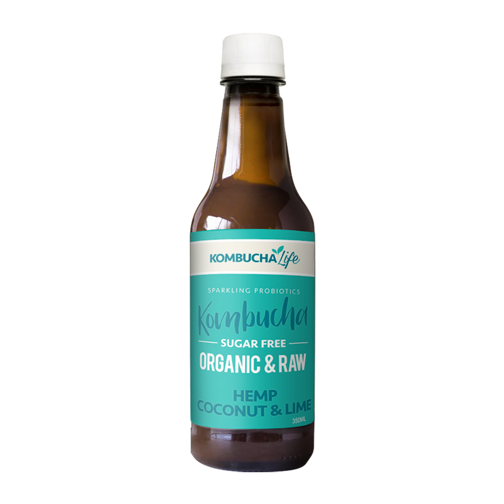 KOMBUCHA LIFE Organic & Raw Hemp, Coconut & Lime 12x 350ml