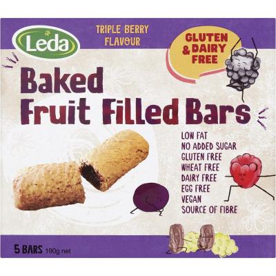 Baked Fruit Filled Bars Triple Berry Multipack 6x190g
