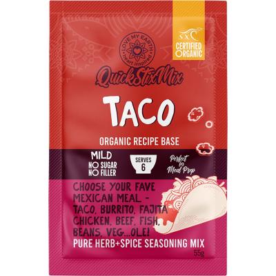 Quick Stix Mix Organic Recipe Base Taco 10x55g