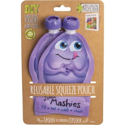 Reusable Squeeze Pouch Purple 2x130ml