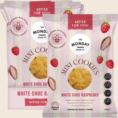 Mini Cookies White Choc Raspberry 6x150g