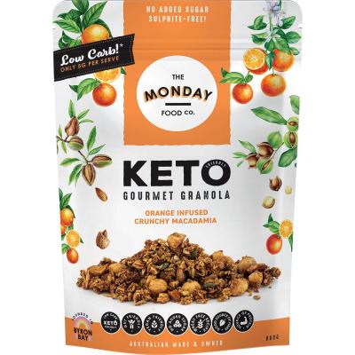 Keto Gourmet Granola Orange Infused Crunchy Macadamia 800g