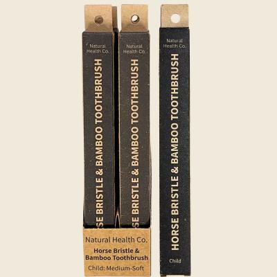 Horse Bristle & Bamboo Toothbrush Child Med-Soft 12x1pk