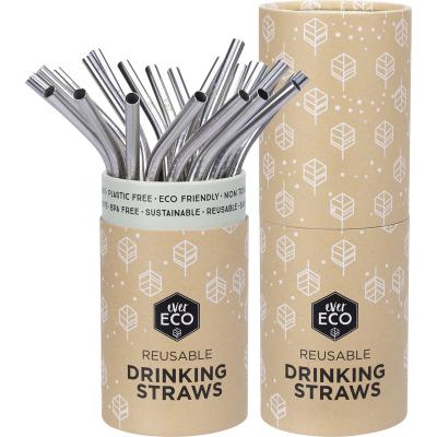 Stainless Steel Straws Bent Counter Display x25