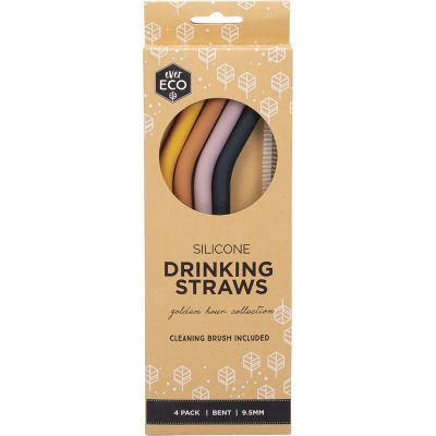 Silicone Straws Bent Golden Hour Collection 4pk