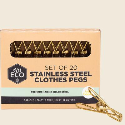 Stainless Steel Clothes Pegs Premium Marine Grade Gold 20pk