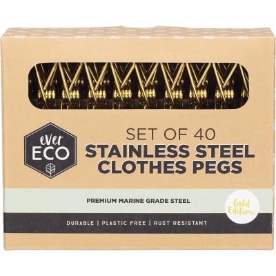 Stainless Steel Clothes Pegs Premium Marine Grade Gold 40pk
