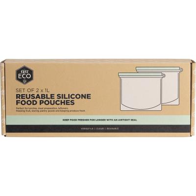 Reusable Silicone Food Pouches Set of 2 x 1L 2pk