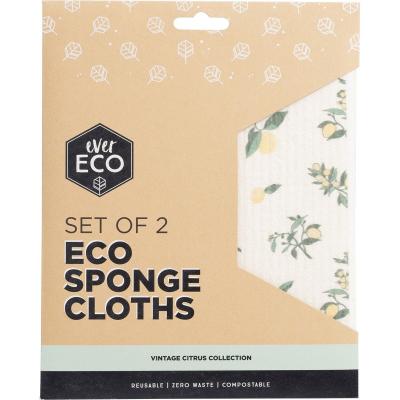 Eco Sponge Cloths Vintage Citrus Collection 2pk