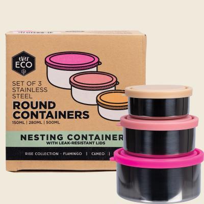 Stainless Steel Round Containers Rise Leak Resistant 3pk Stainless Steel Round Containers Rise Leak Resistant 3pk
