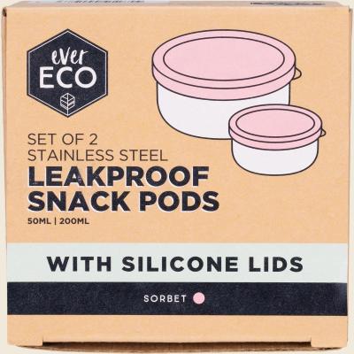 Stainless Steel Leakproof Snack Pods Sorbet 2pk