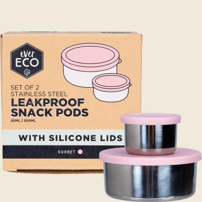 Stainless Steel Leakproof Snack Pods Sorbet 2pk